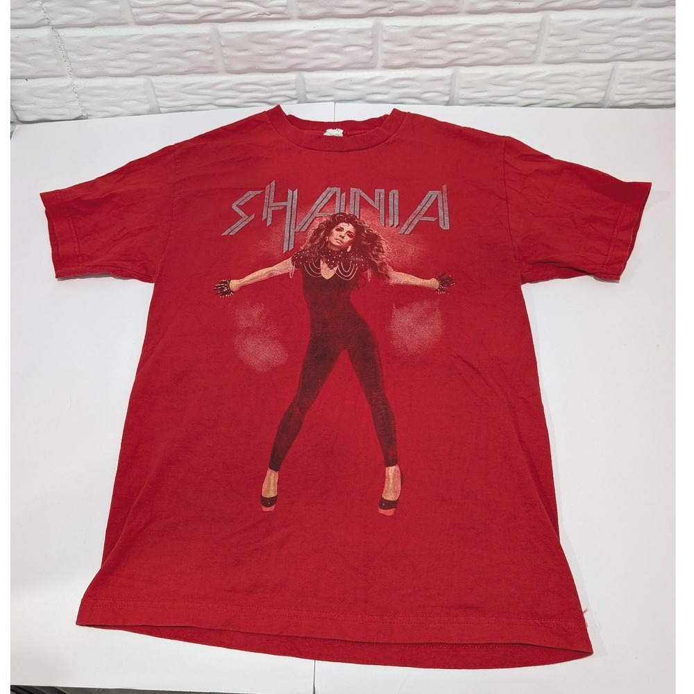 Shania Twain Rock This Country Tour 15 Graphic T-Shirt Red Concert Tee Women Med